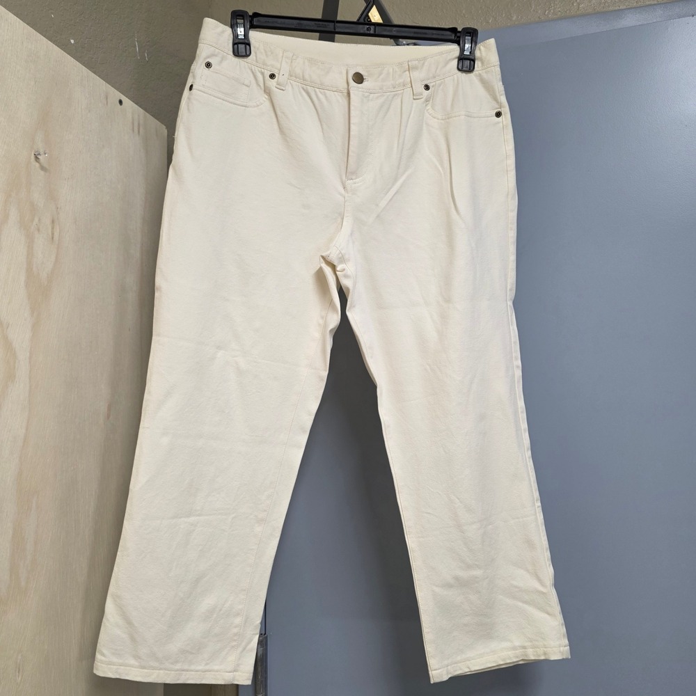 Chico's So Slimming Juliet Ankle Pants Cream Off White Size 2 Short Straight Leg